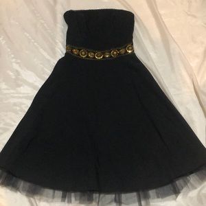 Black strapless prom dress